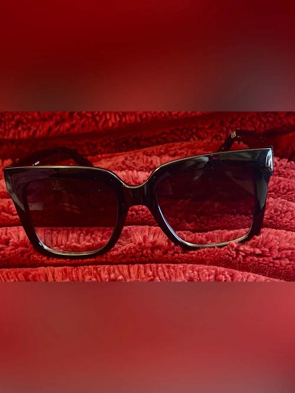 Quay Australia Icy Black Oversized Cat-Eye Sunglasses